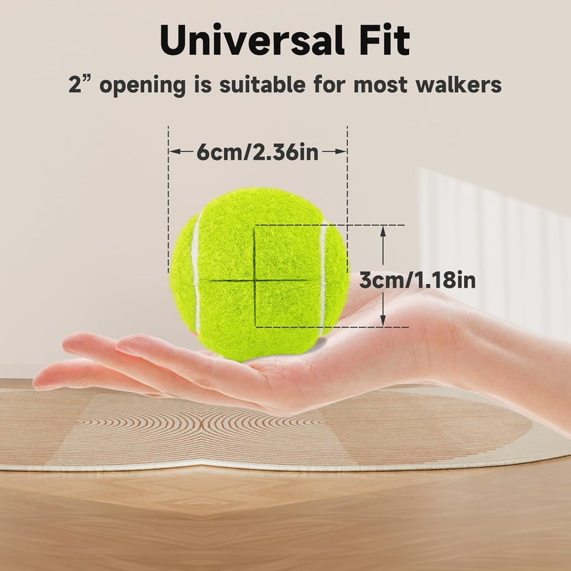 YIFOCUS Precut Tennis Balls for Walkers, 4 PCS Heavy Duty Walker Accessories, Walker Tennis Balls Precut for Easy Installation, Universal Walker Glide Balls for Seniors, Furniture Legs & Floor Protection - Image 5